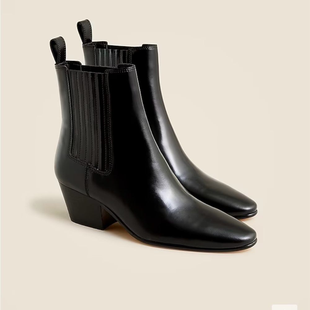 NEW J. Crew Piper Black Leather Ankle Boots